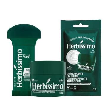 Imagem de Kit Desodorante Creme Antitranspirante Tradicional Herbíssimo 55G + De