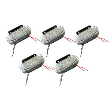 Imagem de 5 Sinaleira Lanterna Lateral Led Peixinho Caminhão Carreta Com Vigia C