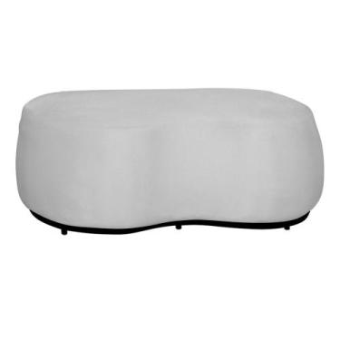 Imagem de Puff Decorativo Orgânico Beatriz Em Tecido Suede Rodapé Preto - Estopa