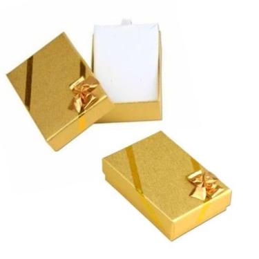 Imagem de Caixinha Laminada Dourado- Corrente E Brinco - Joias Dani Sam