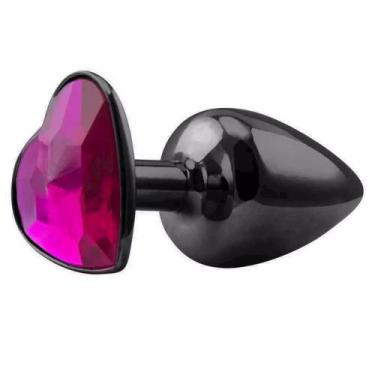 Imagem de Plug Anal Coração com Jóia - Hard, Preto