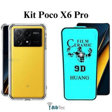 Imagem de Kit Capa Transparente + Película Cerâmica para Xiaomi Poco X6 Pro - HU