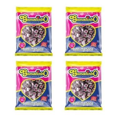 Imagem de Kit 4 Pacotes Bala De Amendoin Gamadinho Igual Dadinho 600Gr - Doce Sa