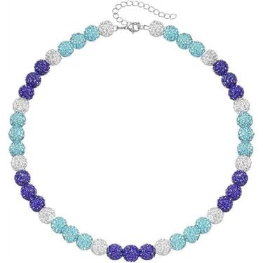 Imagem de FAN X JEWELRY Colar de beisebol - Colar de beisebol com strass - 40,6 cm / 45,7 cm Ice Collection Bling Beaded Chain - Corrente de beisebol para meninos, mulheres, meninas e jogadores de beisebol,