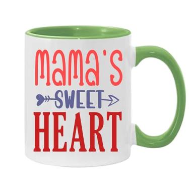 Imagem de SpreadPassion Caneca de café Mamas Sweet Heart, presente para namorado e namorada, ideia de presente de dia dos namorados, presente para marido e esposa, ideia de presente de dia dos namorados (verde