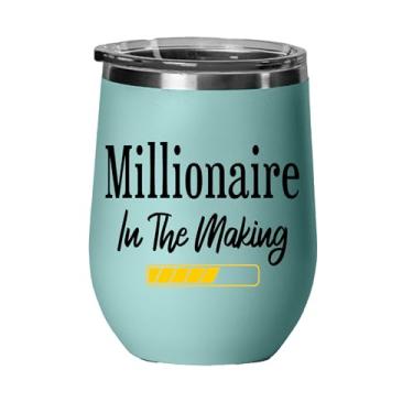 Imagem de Copo de vinho I'm A Millionaire, presente para milionário, copo de vinho de aço inoxidável de 340 g, presentes para ele, para ela, para meninos, para meninas, aniversário, ideia de presente de Natal