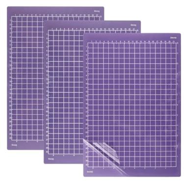 Imagem de Tapete de corte 21,6 x 30,5 cm para Cricut Joy Xtra, 3 peças de tapetes de corte adesivos reutilizáveis de substituição forte compatível com acessórios extras Cricut Joy (Roxo)