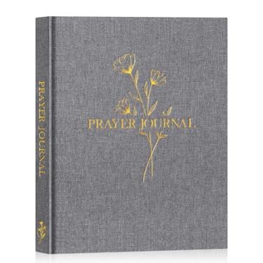 Imagem de Lanpn Diário de oração bíblica para mulheres e homens, 68 semanas, diário de estudo da Bíblia de linho, agenda de oração cristã, agenda com versículo das escrituras, diário devocional, presentes