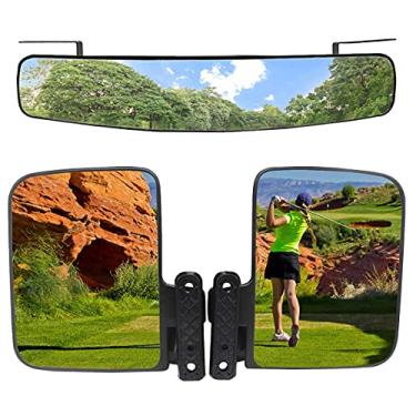 Imagem de WLOOD Espelhos laterais dobráveis para carrinho de golfe e espelho retrovisor panorâmico de 42 cm para carrinho de golfe extra largos serve para carros de clube EZGO Yamaha Combo Pack