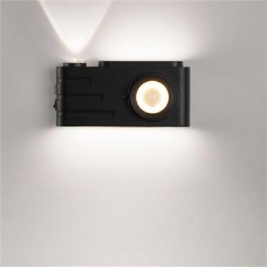 Imagem de Luminária de parede LED recarregável operada por bateria, faixa longa, arandela com sensor de movimento, luz de parede interna com interruptor, acrílico, alumínio, quarto, sala de estar, esc