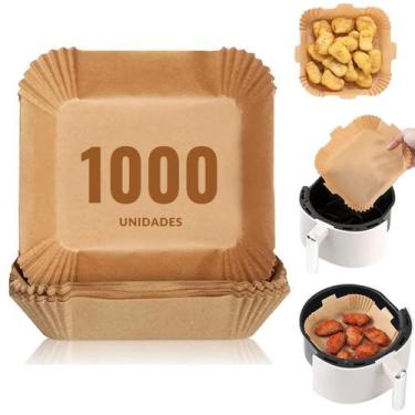 Imagem de Kit 1000 Papel Descartável Air Fryer Antiaderente Grande Quadrada - Ca