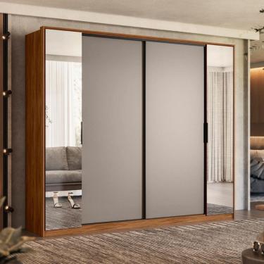 Imagem de Guarda Roupa Casal Flex com Espelho 2 Portas de Correr 2 Portas de Bater Laredo DemartÃªz