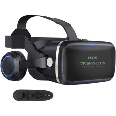 Imagem de Óculos de realidade virtual com fone de ouvido VR compatível com Andro