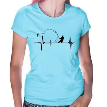 Imagem de Baby Look Pescador Batimentos Cardíacos - Foca na Moda, Azul bebê, P