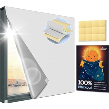 Imagem de Painel Cortina 100% Blackout Ajustável e Adesivada com Velcr0 - Sem Furar Parede - Disponível em Bege e Branco - Tamanhos para Janelas de 120x200cm G (Branco)