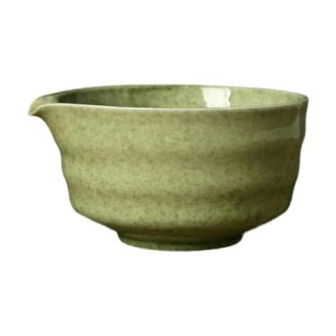 Imagem de YWJLQH Ceramic Matcha Bowl Toquelina tradicional de porcelana Bowl 450ml Chawan com bico de chá verde japonês artesanal para iniciantes, Matcha Green