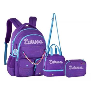 Imagem de Kit Mochila Lancheira Estojo Juvenil Da Youtuber Luluca, ROXA