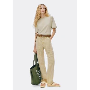 Imagem de Calça Hering De Sarja Cargo Reta Cintura Média Feminina-Feminino