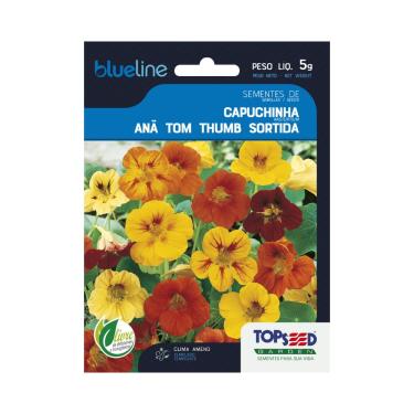 Imagem de Sementes de Capuchinha Ana Tom Thumb Sortida, Flores Amarelas e Vermelhas, 5g, Clima Ameno