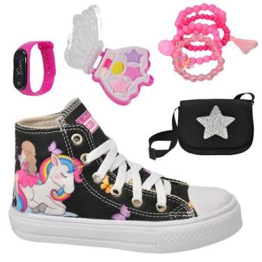 Imagem de Tênis Infantil Feminino Unicórnio Sereia Menina Botinha Cano Alto Club