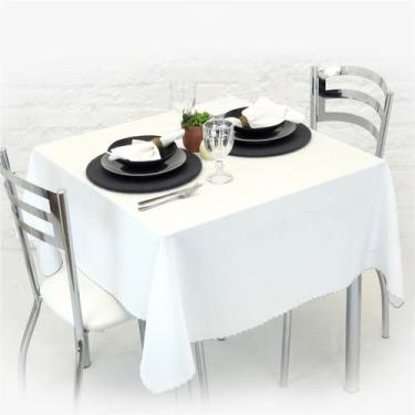 Imagem de Toalha de Mesa Quadrada 4 Lugares 1,40 x 1,40 Lisa - Cozzilar, Branco