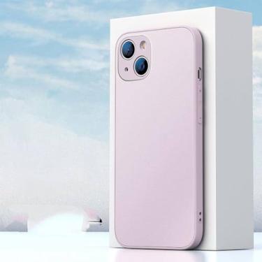 Imagem de Capa de silicone líquido de vidro temperado fosco para iPhone 13 12 Mini 11 Pro XS Max XR X 7 8 Plus SE3 Capa traseira dura verde, grama roxa, para iPhone 11 Pro