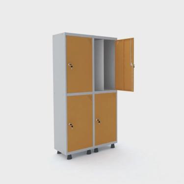 Imagem de Armário Guarda Volume Locker Roupeiro 4 Portas Aço 100cmx193cm