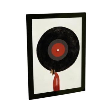 Imagem de Quadro Decorativo Afro Tocador De Discos Vinil Ilustração Quarto Sala Decoração Poster