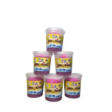 Imagem de Kit 6 Potes Areia Magica Cor Roxo 200g Acrilex Art Kids