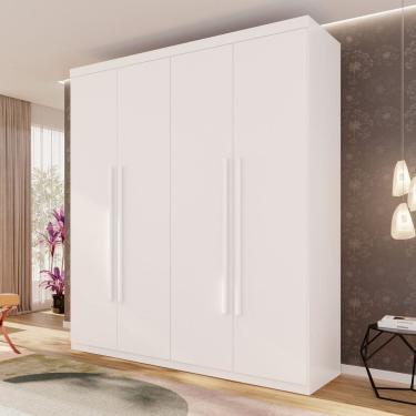 Imagem de Guarda-roupa 4 Portas 3 Gavetas Fenix Espresso Móveis Branco