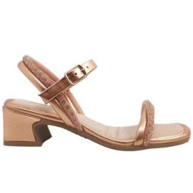 Imagem de Sandália Infantil Pink Cats Salto Baixo Brilho Feminina-Feminino