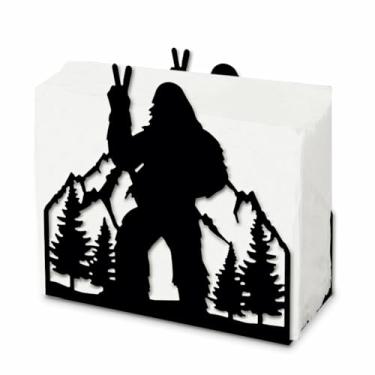 Imagem de SUPERDANT Porta-guardanapos Sasquatch Sasquatch e Forest Cocktail Guardanapos Suporte Engraçado Serviette Dispensador de Lenços de Mesa Suportes de Guardanapos Rústicos para Mesas Cozinha Hotle
