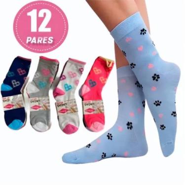 Imagem de Meias cano alto com 12 pares, meias masculinsa ou femininas. - CATARIN