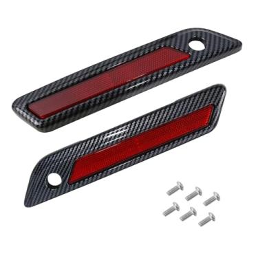 Imagem de Dakchor 2 peças de alforje tampa externa dobradiça kits de luz para Harley Glide Road King Touring capa lateral 2014-2023 capa de caixa lateral de motocicleta luz esquerda + direita fibra de carbono vermelha - experiência de atualização de equitação