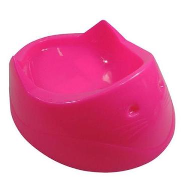 Imagem de Comedouro para Gato Cara de Gato 200ml Rosa - Furacão Pet