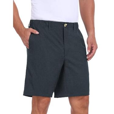 Imagem de Little Donkey Andy Bermuda masculina de secagem rápida leve de 22,5 cm com stretch para golfe e caminhada preta mescla G