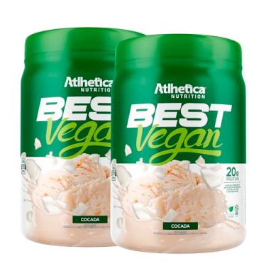 Imagem de Kit 2x Best Vegan 500g - Formula Blend Vegano - Proteina da Ervilha e Arroz Atlheticanutritioon (2x Potes 500g, Cocada)