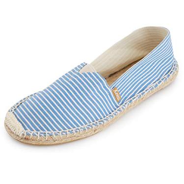 Imagem de Kentti Espadrilles femininos listrados sem cadarço, Azul, 7-7.5