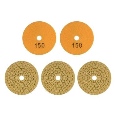 Imagem de HARFINGTON 5 peças de almofadas de polimento de diamante de 7,6 cm 150 almofada de polimento de diamante premium molhado/seco para pedra de concreto mármore bancada quartzo para polidor moedor