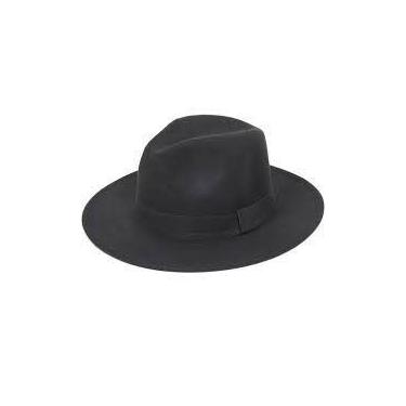 Imagem de Chapéu ESTILO Fedora Aba Reta Feltro Preto Marron BEGE - oem, Cinza