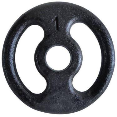 Imagem de Anilha Fitness Ferro Pintada Academia Musculação Treino 1Kg