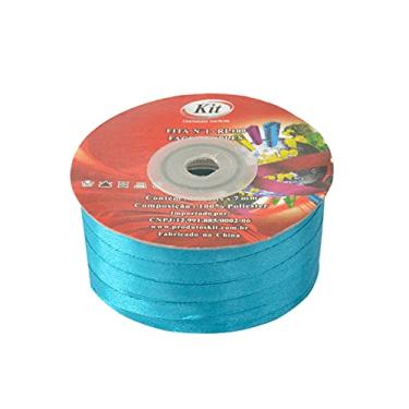 Imagem de Kit Face Simples Fita de Cetim, Azul Turquesa, 100 mts