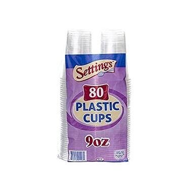 Imagem de [240 unidades - copos de 255 ml] Copos de plástico descartáveis Settings grandes de 255 g ótimos para suco, água, refrigerante, cerveja, uso em festa, casa, escritório, piquenique, churrasco ou