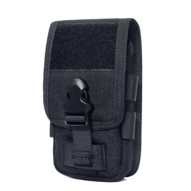 Imagem de Azarxis Bolsa tática para coldre para celular, bolsas táticas para smartphone, capa para celular EDC, bolsa de gadget Molle, acessório Molle, suporte de cinto, bolsa de cintura (preto)