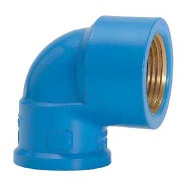 Imagem de Joelho Soldavel Bucha Latão 90 25mm X 3/4 Pvc Azul Amanco