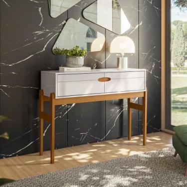 Imagem de Aparador Retrô Intense Com Pés de Madeira Freijó Com Off White Peroliz