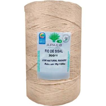 Imagem de Barbante Sisal 3mm Rolo 300mts Artesanato Corda Fio Amarração Tags Alç
