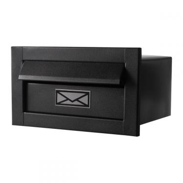 Imagem de Mini Caixa Correio Carta Luxo Hat Chapeu Preta Fosca Compacta 20 Cm Profundidade