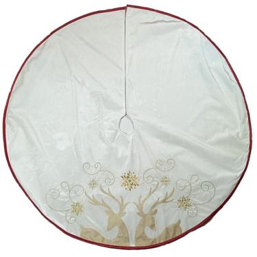 Imagem de Saia Para árvore Branca Com Rena 120cm - Bt1862