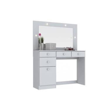 Imagem de Penteadeira Chanel 1 Porta E 4 Gavetas C/ Espelho Branco - Henn